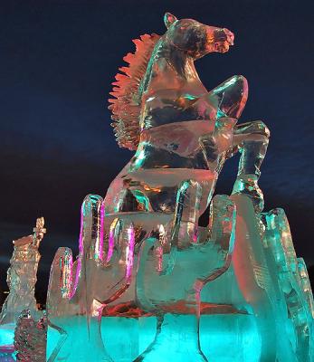 Multi-Colored Ice Sculpture