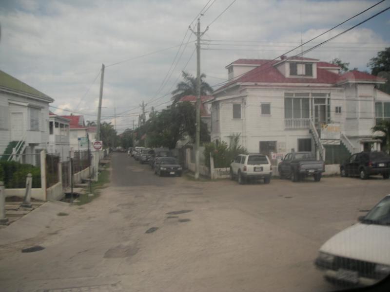 Belize City from bus window