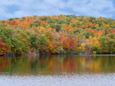 Autumn in Seigneurial lake St Bruno Park 3
