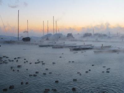 Morning mist  at lake Ontario