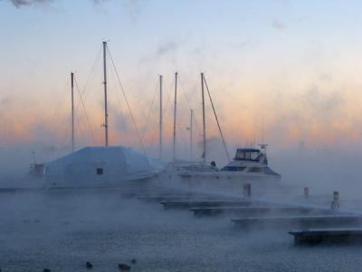 Morning Mist at Lake Ontario Canada