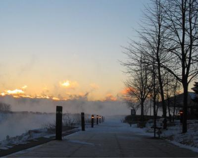 Morning mist  at lake Ontario