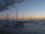 Morning mist  at lake Ontario