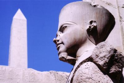 Pharaoh Tutankhamen and Obelisk
