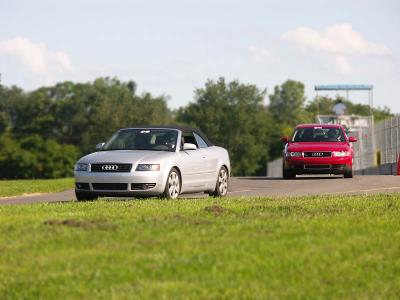 A4 Cabrio and friend at end of front straight