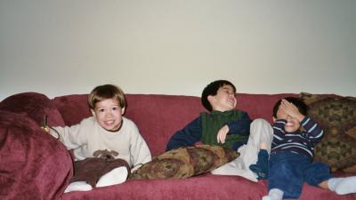 Ben with his cousins Michael and Alex at Tita Carina's house in Pennsylvania