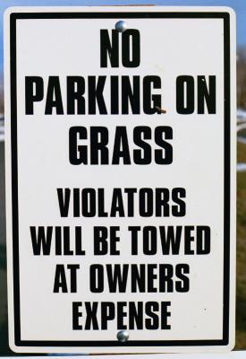 no parking on grass