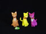 three cats in Fimo