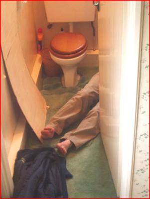 Barefoot plumber.