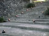 Lamps on steps of the Chedi Hotel, Ubud
