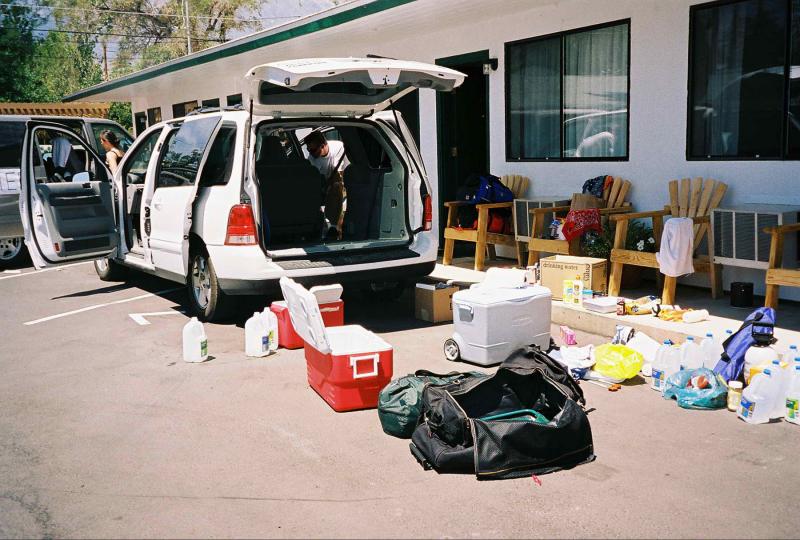 Unloading the van Wednesday morning.  Lots of stuff to donate.