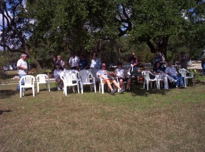 Mid-morning of Day 1 we gathered chairs outdoors under the shade to watch a terrific show put on by a professional rodeo trick roper.  He was truly amazing and entertained us all.