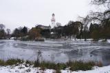 View over the frozen pond