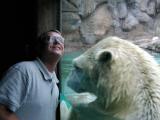 Polar Bear makes friends with my brother
