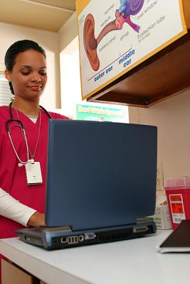 nurse with laptop