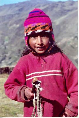 Young Piruro girl with sling