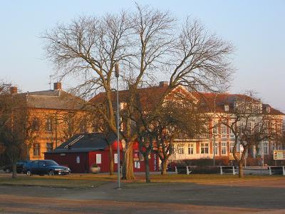 Town square in early spring