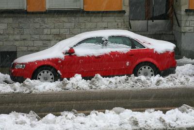 White on red