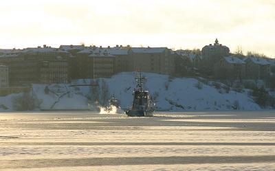 Coast guard breaking ice