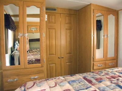 Bedroom, wardrobes & doors closed