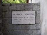 Plaque at gate of Italian Charnel House, Kobarid