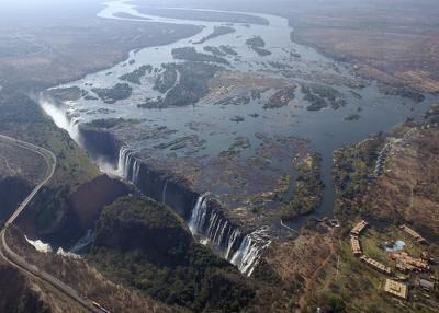 Victoria Falls from Helicopter