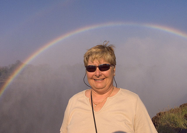 jan with rainbow