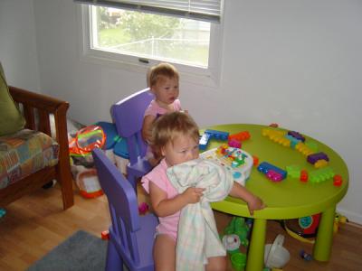 Playing at our new table