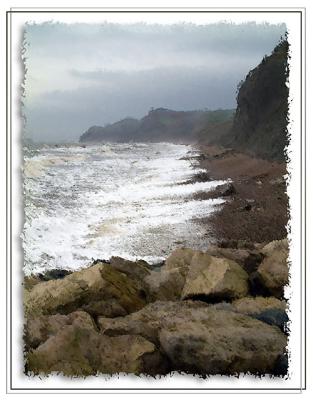 Rough seas at West Bay, Dorset