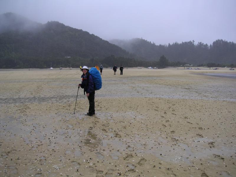 Jackie crossing the estuary