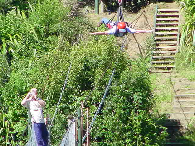 Jackie flying through the air