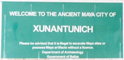 Xunantunich National Park Sign, Cayo District