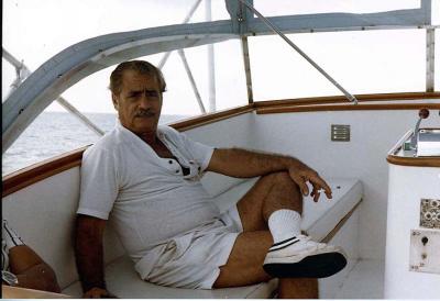 Dad on Tio Domingo's Boat-Gone Fishin'