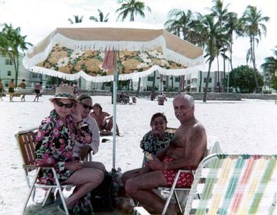 Hanging out at Miami Beach July 1975 Tia Gloria Abuela Nieves Mom and Uncle Herby