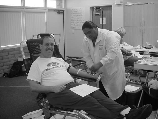 Jeff in 2004 <br>donating blood