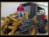 Kate and Hugh on their Dads HydroAx machine