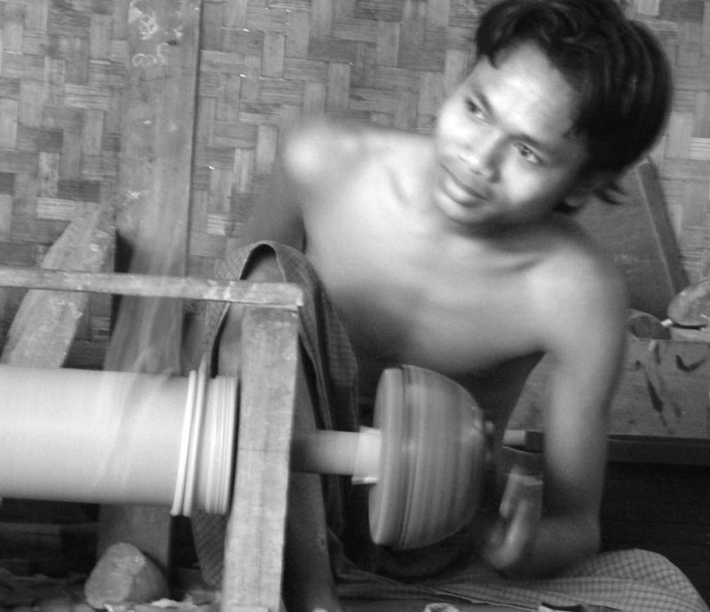 Lacquerware worker, Mandalay, Myanmar, 2005