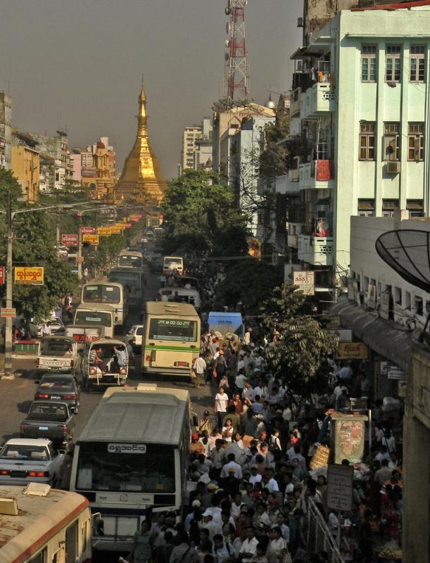 Chaotic Yangon, Myanmar, 2005