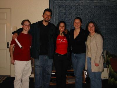 at my old apt with Tom, Carina, Mnika, and Alicia (2003)