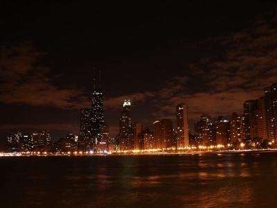 Chicago skyline at night