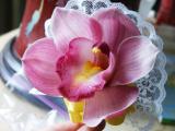 Pink Cymbidium corsage