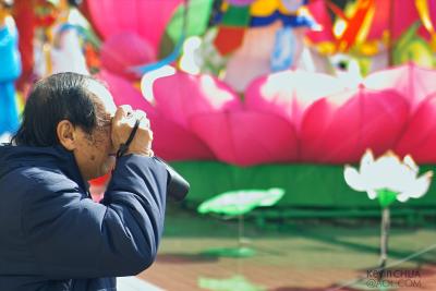 Old man taking picture at Chinese New Year Decoration.jpg