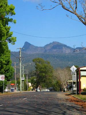 The Wollumbing Shield from Tyalgum's busy main drag