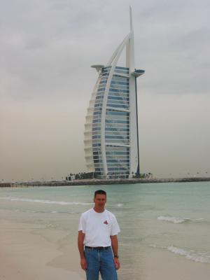 Me in front of the Burj Al Arab hotel