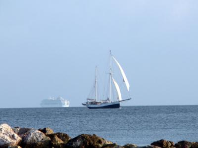 Sailboat & Cruise ship