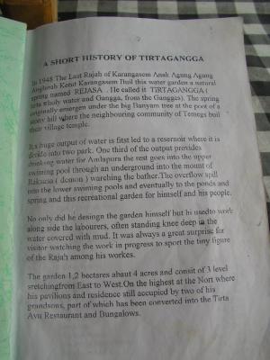 Tirtangga Water Palace History Blurb