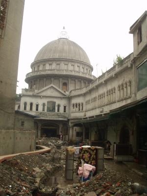 I saw this and had to go see what it was: it was once something grand, now it's a squatters encampment