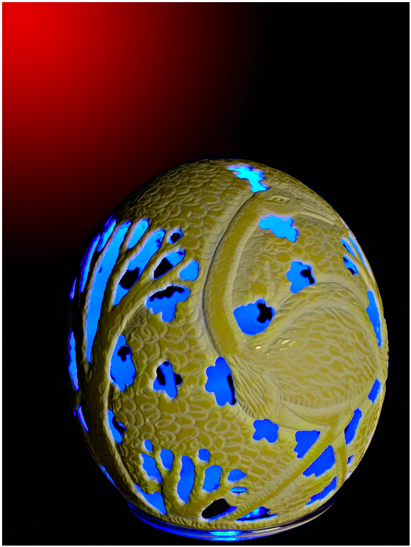 Carved Ostrich Egg</b><br><font size=2>Fremiet