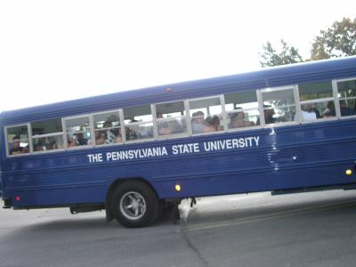 Penn State players arrive at Beaver Stadium