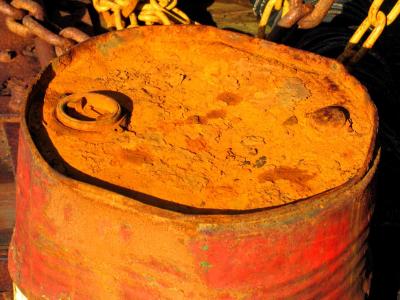rusty oil drum